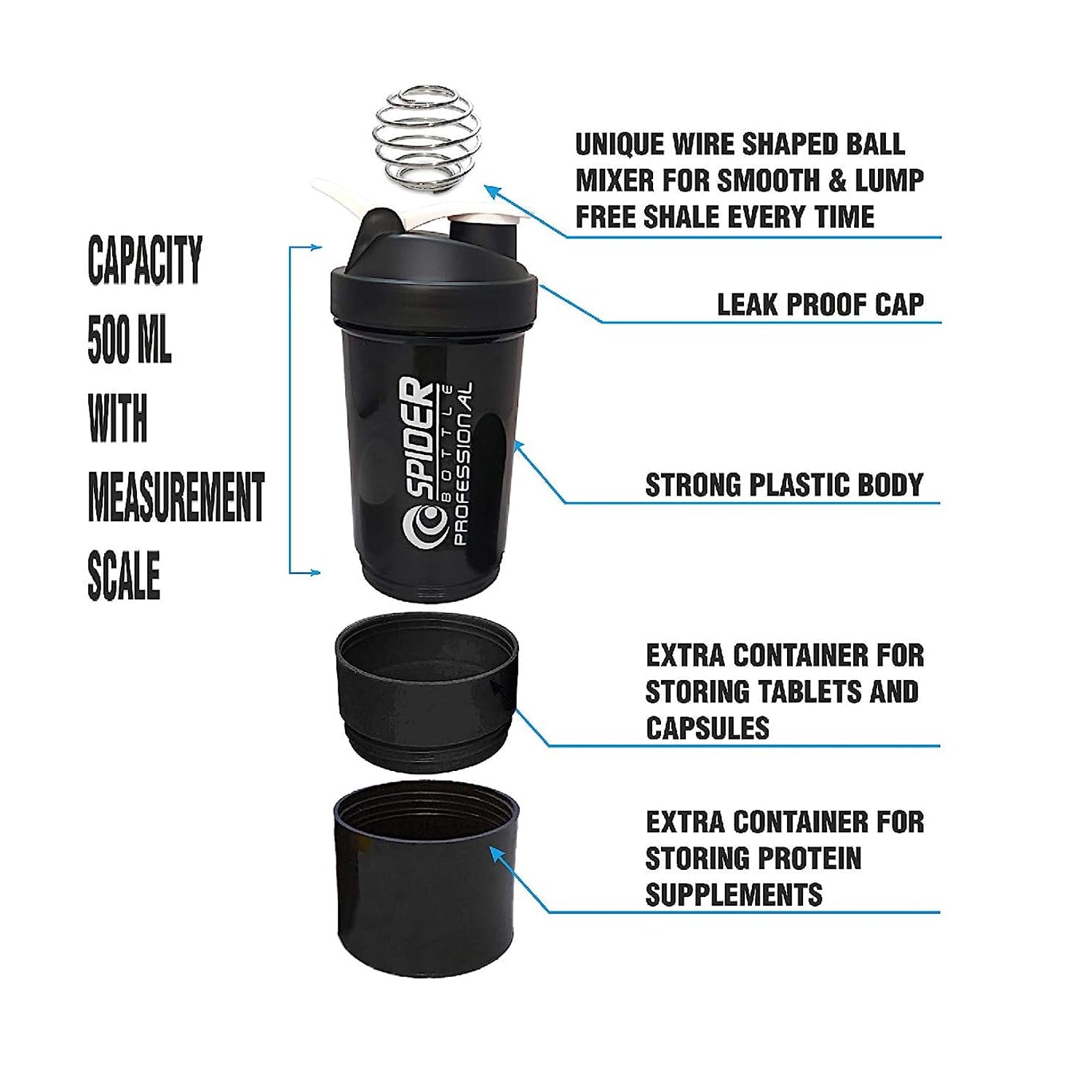 1771 SHAKER BOTTLE FOR GYM|GYM SHAKER|SIPPER BOTTLE|BPA-FREE AND 100% LEAK-PROOF PROTEIN SHAKER BOTTLE WITH 2 EXTRA STORAGE COMPARTMENT (500ML SHAKER) DeoDap 1771 SHAKER BOTTLE FOR GYM|GYM SHAKER|SIPPER BOTTLE|BPA-FREE AND 100% LEAK-PROOF PROTEIN SHAKER BOTTLE WITH 2 EXTRA STORAGE COMPARTMENT (500ML SHAKER) DeoDap